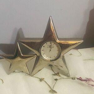 Miniature Silver Star desk Clock